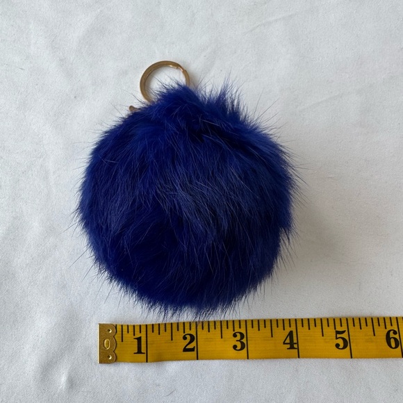 3 Pom Pom Bag Charm Key Chain Faux Fur Very Soft - Picture 8 of 8